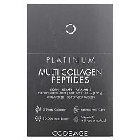 Codeage, Platinum, Multi Collagen Peptides, Biotin, Keratin, Vitamin C, Unflavored, 30 Packets, 0.38 oz (11 g) Each