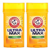 Arm & Hammer, UltraMax, твердый дезодорант-антиперспирант, свежий, 2 упаковки по 73 г (2,6 унции)