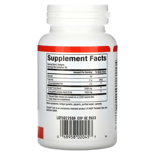 Natural Factors, CLA, 1,000 mg, 60 Softgels фото 2