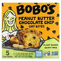 Bobo&#x27;s Oat Bars, Peanut Butter Chocolate Chip Oat Bites, 5 Bites, 1.3 oz (37 g) each