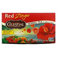 Celestial Seasonings, травяной чай, Red Zinger, без кофеина, 20 чайных пакетиков, 49 г (1,7 унции)