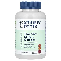 SmartyPants, Teen Guy Multi &amp; Omegas, Orange, Cherry, and Lemon Lime, 120 Gummies