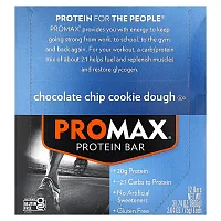 NuGo Nutrition, ProMax Protein Bar, Chocolate Chip Cookie Dough, 12 Bars, 2.64 oz (75 g) Each