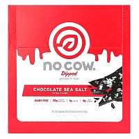 No Cow, Dipped Protein Bar, Chocolate Sea Salt, 12 Bars, 2.12 oz (60 g) Each