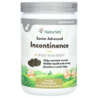 NaturVet, Senior Advanced Incontinence + Wild Yam Root, For Dogs, 120 Soft Chews, 12.6 oz (360 g)