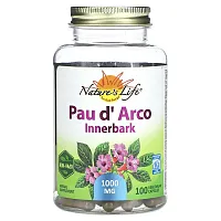 Nature&#x27;s Herbs, Pau d&#x27; Arco, Innerbark, 1,000 mg, 100 Vegetarian Capsules (500 mg per Capsule)