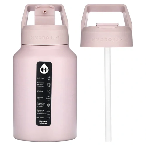 HydroJug, Stainless Steel Jug, Pink Sand, 64 oz