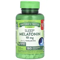 Nature&#x27;s Truth, Sleep Melatonin Plus L-Theanine, 10 mg, 180 Vegetarian Tablets