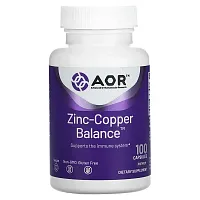 Advanced Orthomolecular Research AOR, Zinc-Copper Balance, 100 Capsules