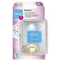 MAM, Perfect Pacifier, 0-3 Months, Boy, 2 Count