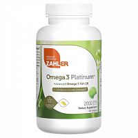 Zahler, Omega 3 Platinum, рыбий жир с омега-3, улучшенная формула, 1000 мг, 90 капсул