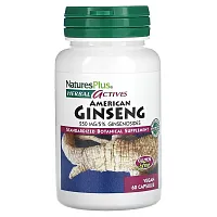 NaturesPlus, Herbal Actives, American Ginseng, 250 mg, 60 Vegan Capsules