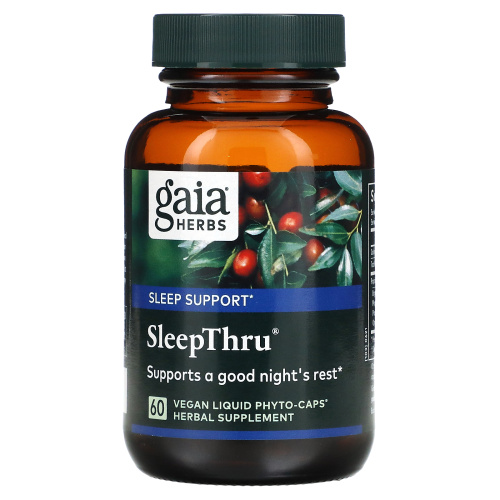 Gaia Herbs, SleepThru, 60 растительных фито-капсул с жидкостью фото 3