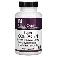 Rejuvicare, Super Collagen, гидролизат коллагена, 500 мг, 90 капсул