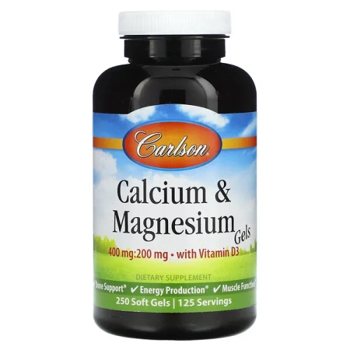 Carlson, Calcium &amp; Magnesium Gels, 250 Soft Gels