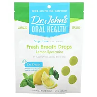 Dr. John&#x27;s Healthy Sweets, Oral Health, Fresh Breath Drops, + Zinc Crystals, Lemon Spearmint, Sugar Free, 24 Individually Wrapped Candies, 3.85 oz (109 g)