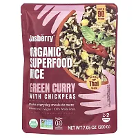 Jasberry, Organic Superfood Rice, Green Curry with Chickpeas, 7.05 oz (200 g)