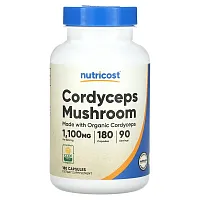 Nutricost, Cordyceps Mushroom, 1,100 mg , 180 Capsules (550 mg per Capsule)