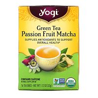 Yogi Tea, зеленый чай, матча с маракуйей, 16 чайных пакетиков, 32 г (1,12 унции)