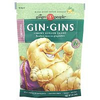 The Ginger People, Gin Gins, жевательные имбирные конфеты, оригинальные, 84 г (3 унции)