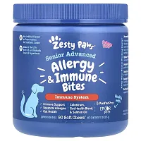 Zesty Paws, Senior Advanced, Allergy &amp; Immune Bites, For Dogs, Salmon, 90 Soft Chews, 11.1 oz (315 g)