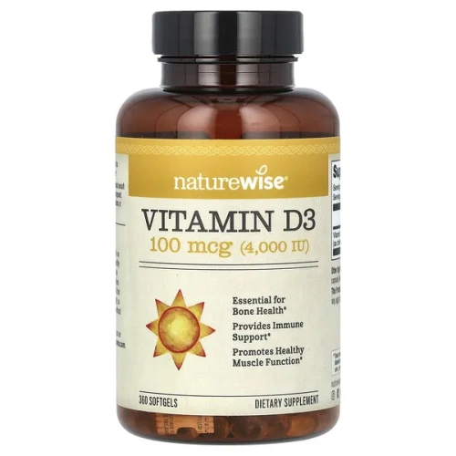 NatureWise, Vitamin D3, 100 mcg (4,000 IU), 360 Softgels