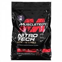 MuscleTech, Nitro Tech, 100% Whey Gold, сывороточный белок в порошке, двойной шоколад, 3,63 кг (8 фунтов)