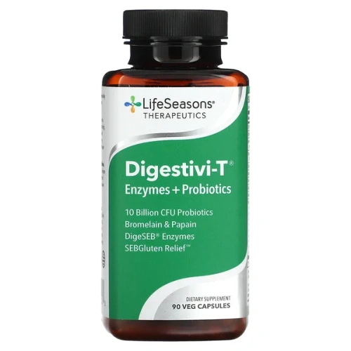 LifeSeasons, Digestivi-T, Enzymes + Probiotics, 90 Veg Capsules