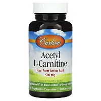 Carlson, Acetyl L-Carnitine, 500 mg, 60 Vegetarian Capsules