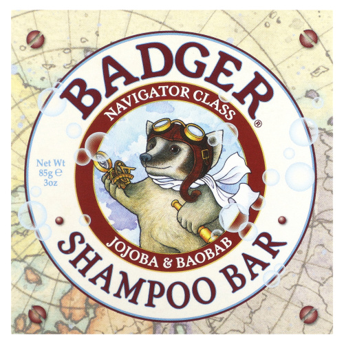 Badger, Шампунь, жожоба и баобаб, 85 г (3 унции)