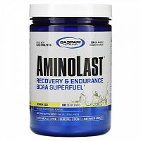 Gaspari Nutrition, Aminolast, Супертопливо BCAA, восстановление и выносливость, лимонный лед, 14,8 унц. (420 г)