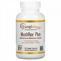 California Gold Nutrition, Fungiology, MushRex Plus, Immune Assist™ Micron, комплекс грибов полного спектра, сертифицированный органический продукт, 120 растительных капсул