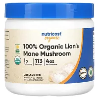 Nutricost, 100% Organic Lion&#x27;s Mane Mushroom, Unflavored, 4 oz (113 g)