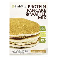 BariWise, Protein Pancake &amp; Waffle Mix, Golden Delicious, 7 Packets, 0.88 oz (25 g) Each