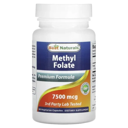 Best Naturals, Methyl Folate, 7,500 mcg, 60 Vegetarian Capsules