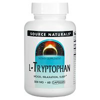 Source Naturals, L-триптофан, 500 мг, 60 капсул