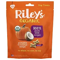 Riley’s Organics, Organic Dog Treats, Small, Pumpkin &amp; Coconut Recipe, 5 oz (142 g)