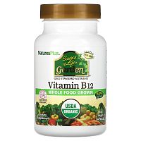 Nature's Plus, Source of Life Garden, Certified Organic Vitamin B12, 60 Vegan Capsules