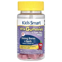 Bioglan, Kids Smart Vita Gummies, Strong Bones &amp; Teeth Calcium + Vitamin D3, Sugar-Free, Ages 3+, 30 Gummies