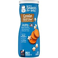 Gerber, Snacks for Baby, Grain & Grow, Puffs, воздушные закуски, для детей от 8 месяцев, батат, 42 г (1,48 унции)