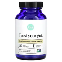 Ora, Trust Your Gut, High Potency Probiotic &amp; Prebiotic, 60 Capsules