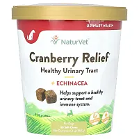 NaturVet, Cranberry Relief, Healthy Urinary Tract + Echinacea, For Dogs, 60 Soft Chews, 6.3 oz (180 g)