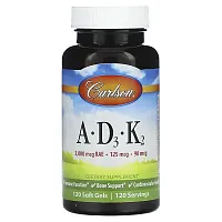 Carlson, A, D3, K2, 120 Softgels