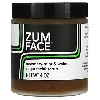 ZUM, Zum Face, Sugar Facial Scrub, Rosemary-Mint &amp; Walnut, 4 oz