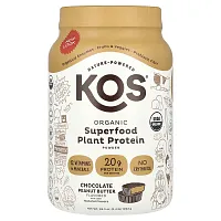 KOS, Organic Superfood Plant Protein Powder, Chocolate Peanut Butter, 2.4 lb (1,092 g)