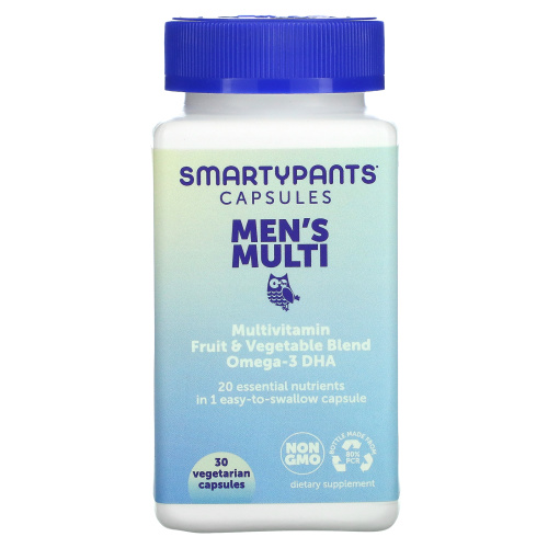 SmartyPants, Men's Multi, 30 Vegetarian Capsules фото 3