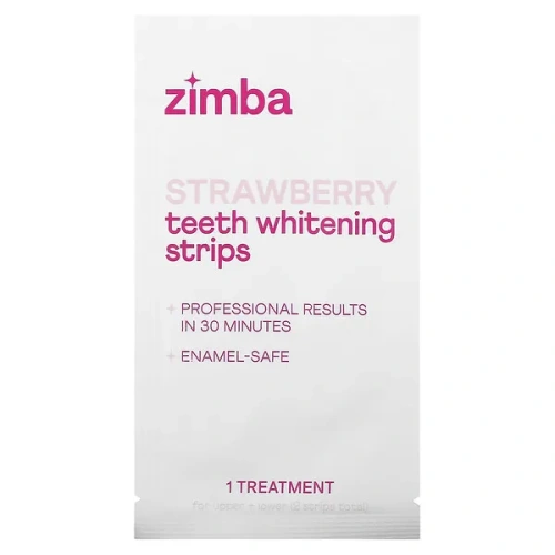 Zimba, Teeth Whitening Strips, Strawberry, 14 Treatments