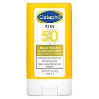 Cetaphil, Минеральный солнцезащитный стик-стик, SPF 50, 14 г (0,5 унции)