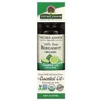 Nature&#x27;s Answer, 100% Pure Organic Essential Oil, Bergamot, 0.5 fl oz (15 ml)