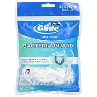 Oral-B, Glide, Floss Picks, Bacteria Guard, Mint, 75 Floss Picks